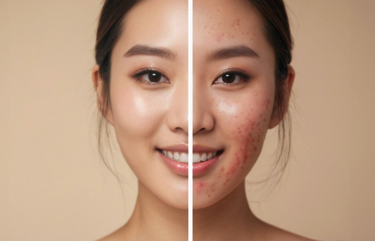 Glowing skin vs. Oily skin