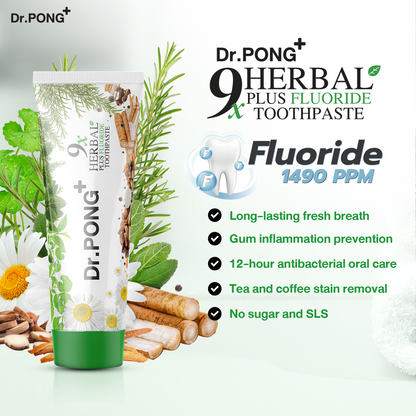 Dr.PONG 9X HERBAL PLUS FLUORIDE TOOTHPASTE