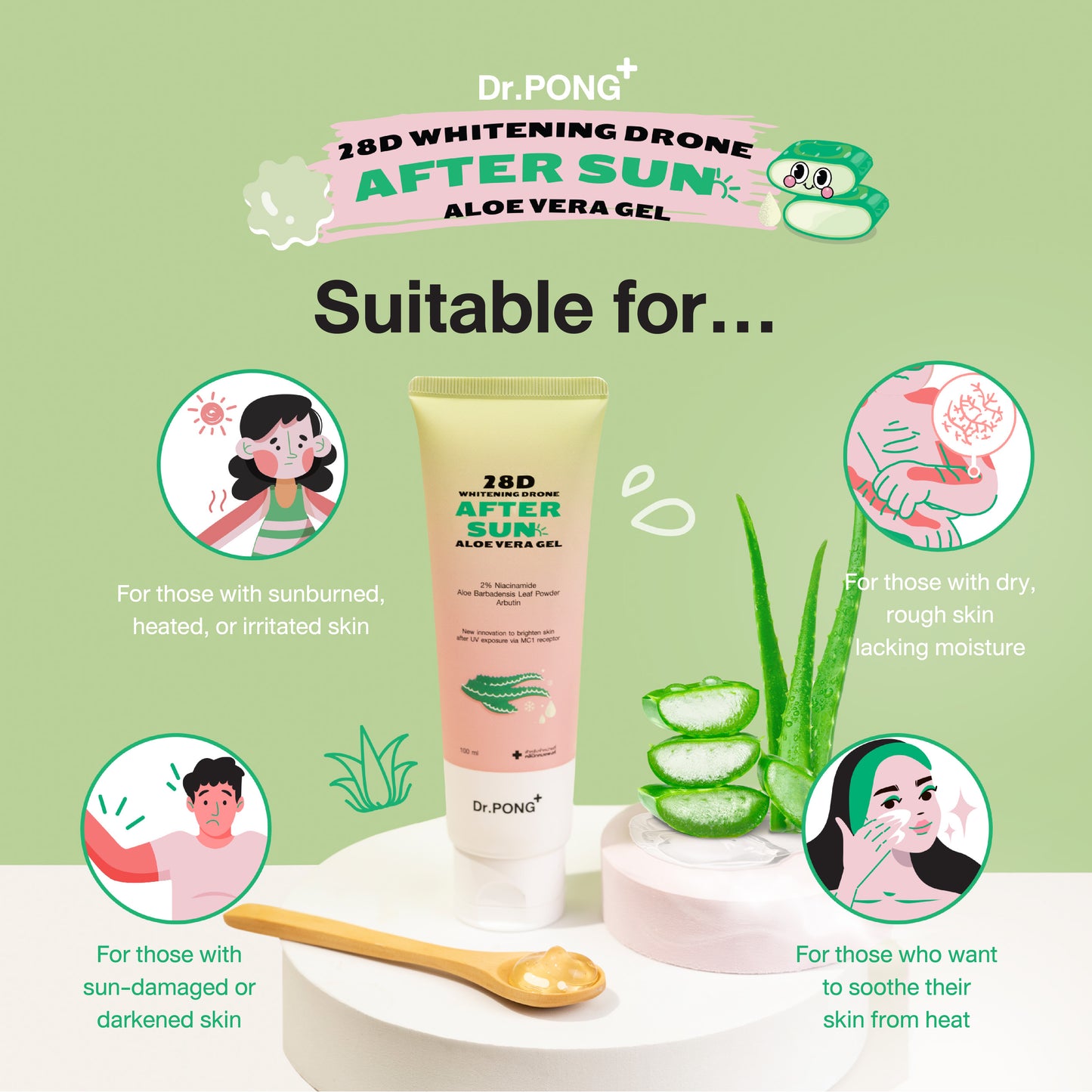 Dr.PONG 28D WHITENING DRONE AFTER SUN ALOE VERA GEL