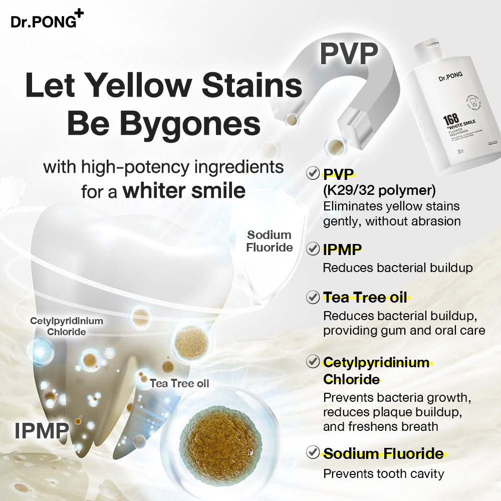 Dr.PONG 168 WHITE SMILE FLUORIDE MOUTHWASH