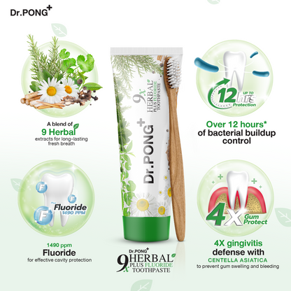 Dr.PONG 9X HERBAL PLUS FLUORIDE TOOTHPASTE