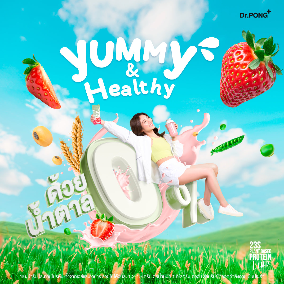 Dr.PONG 23S PLANT BASED PROTEIN L.I.N.D STRAWBERRY FLAVOUR