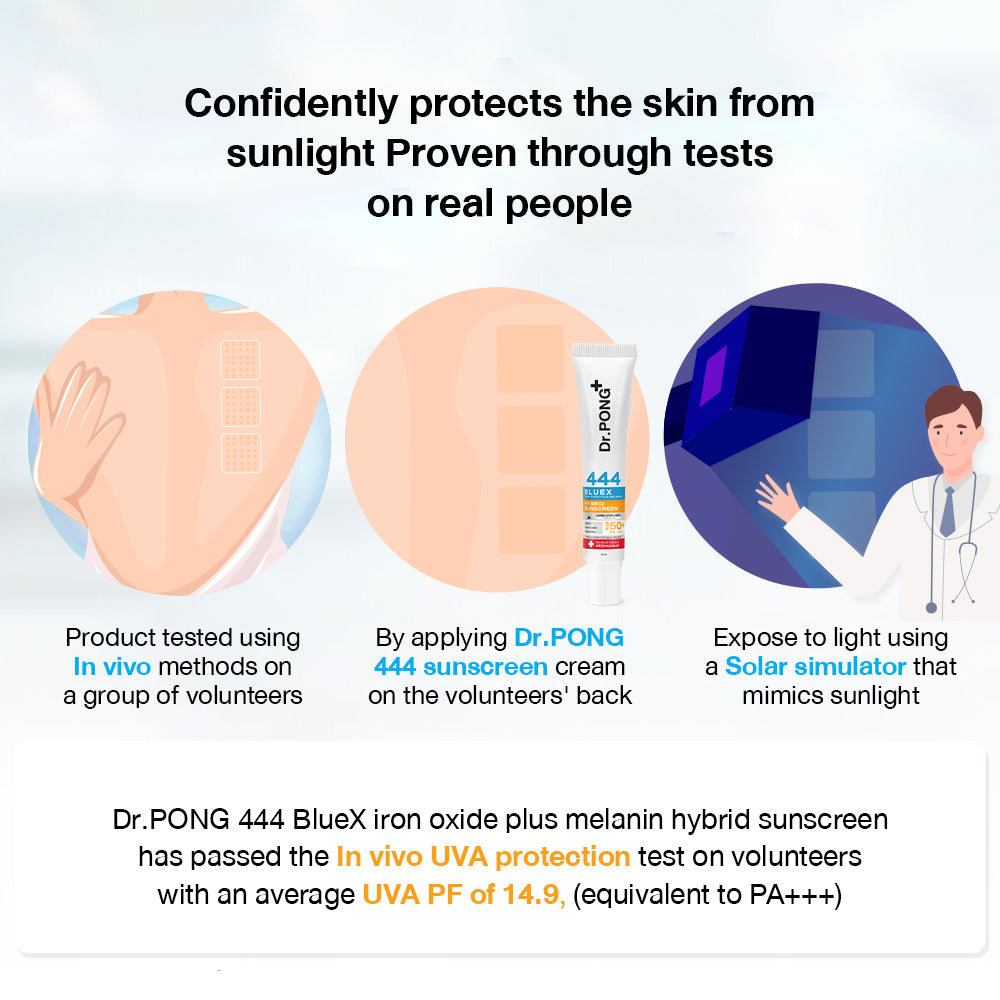 Dr.PONG 444 BLUEX IRON OXIDE PLUS MELANIN HYBRID SUNSCREEN SPF50 PA+++