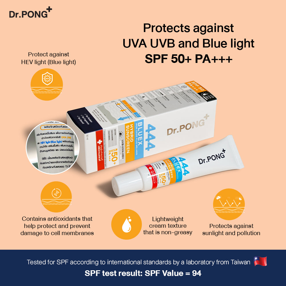 Dr.PONG 444 BLUEX IRON OXIDE PLUS MELANIN HYBRID SUNSCREEN SPF50 PA+++