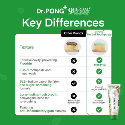 Dr.PONG 9X HERBAL PLUS FLUORIDE TOOTHPASTE