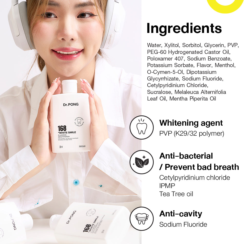 Dr.PONG 168 WHITE SMILE FLUORIDE MOUTHWASH