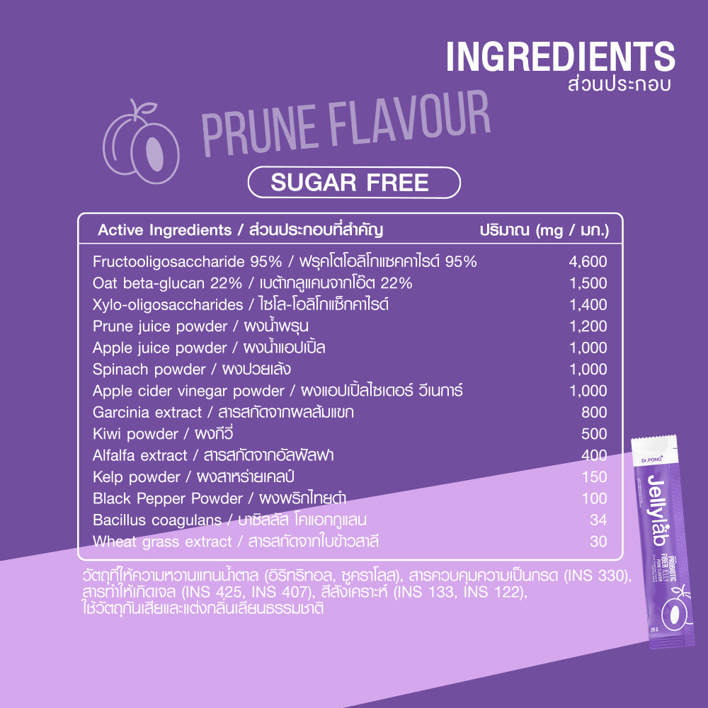 Dr.PONG JELLYLAB PROBIOTIC FIBER JELLY (Food Supplement Product)