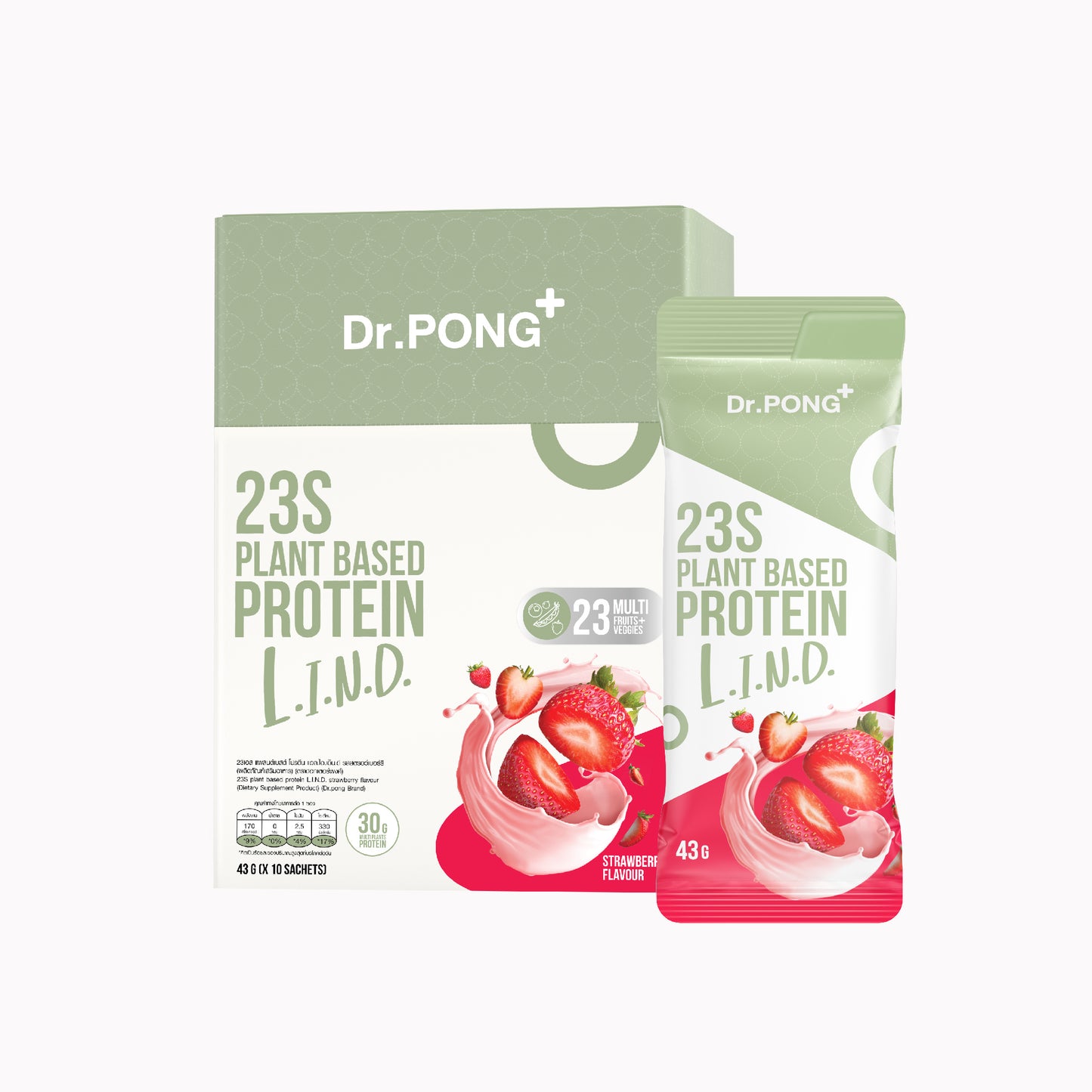 Dr.PONG 23S PLANT BASED PROTEIN L.I.N.D STRAWBERRY FLAVOUR